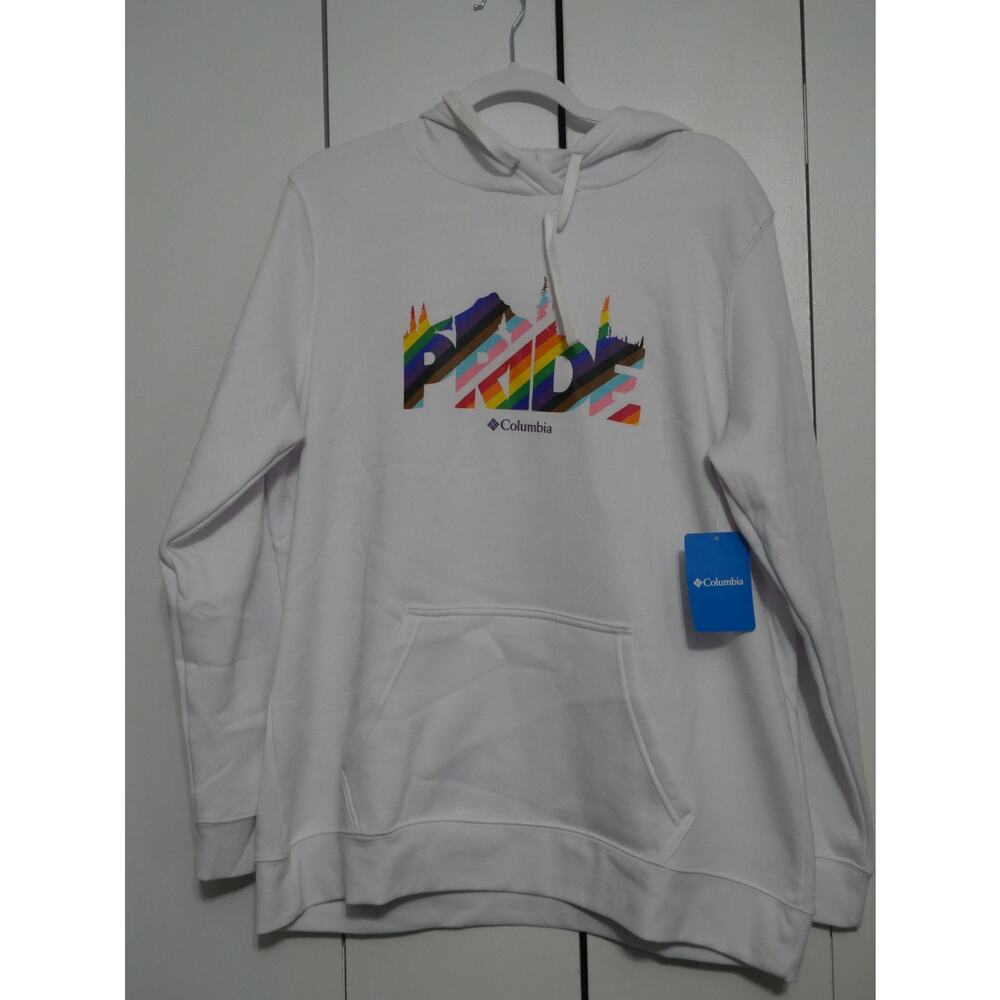 Columbia Pride White with Rainbow Grafic Sweatshirt - Size 1X - NWT